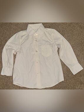 Classic White Long-Sleeve Dress Shirt for Kids